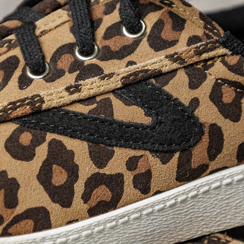 Tretorn Nylite Plus Suede Leopard Print Retro Sneakers Womens Size 7.5 - Picture 13 of 16